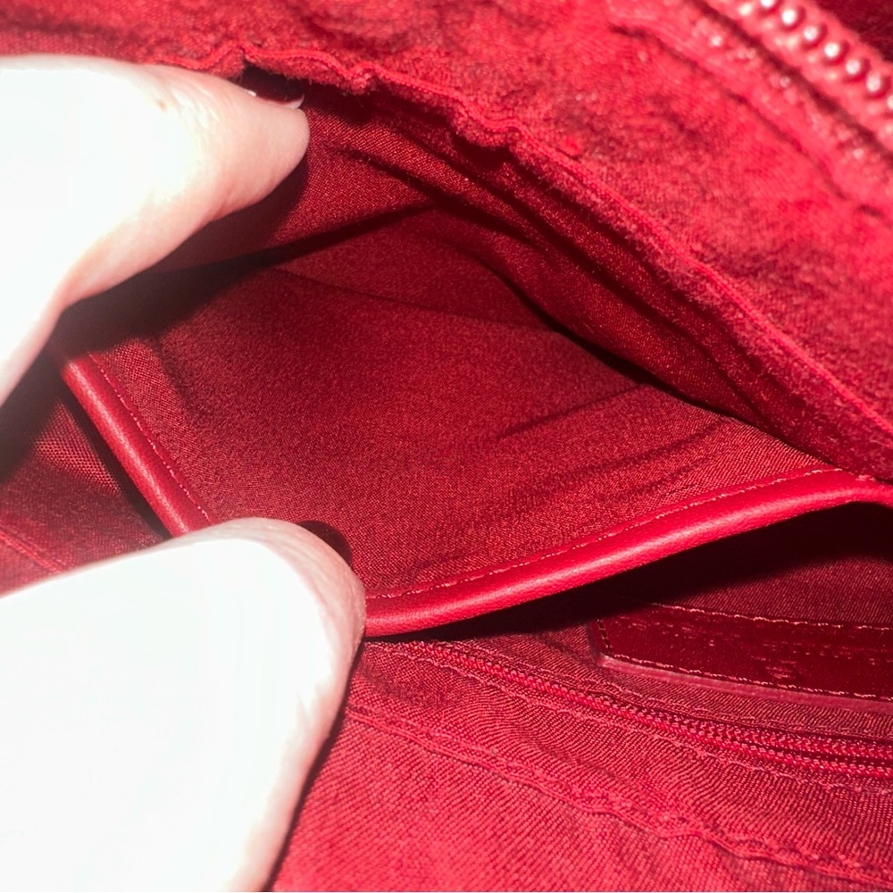 Etienne Aigner Red Leather Baguette Bag Vintage 90s Y2K - Picture 11 of 16